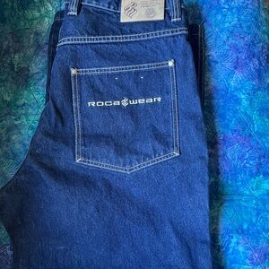 Rocawear Men's Dark Blue Relaxed Jeans